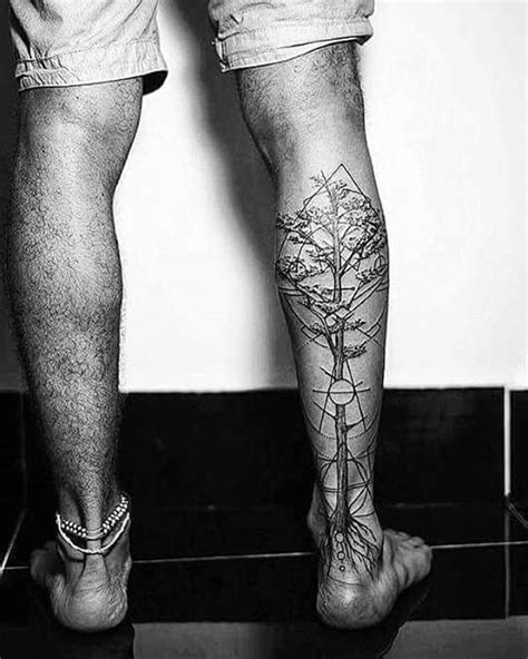 geometric mens thigh tattoo|geometric leg tattoo.